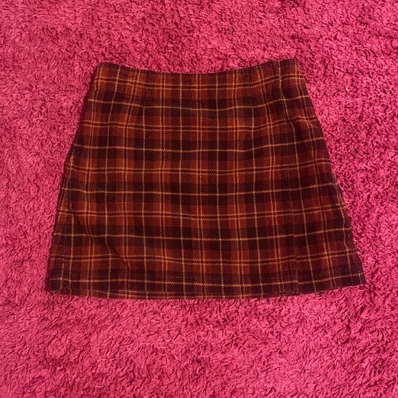 Vintage maroon plaid miniskirt - Picture 1 of 1